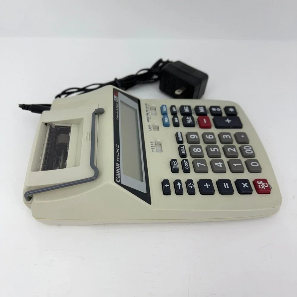 Canon P23-DH III Printing Calculator 12 Digit Beige Excellent‎ AC Adapter